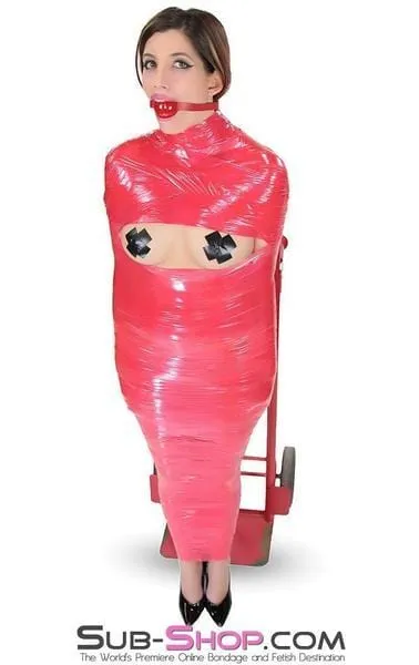 5739A-SIS      1,000 ft. Erotic Sissy Bondage Fantasy Wrap, Red