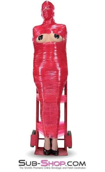 5739A-SIS      1,000 ft. Erotic Sissy Bondage Fantasy Wrap, Red