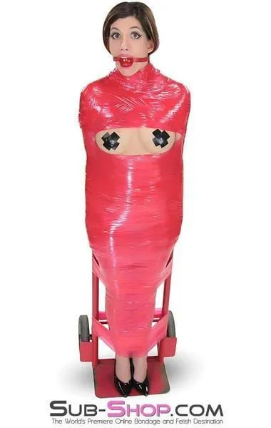 5739A-SIS      1,000 ft. Erotic Sissy Bondage Fantasy Wrap, Red