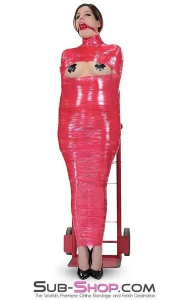 5739A-SIS      1,000 ft. Erotic Sissy Bondage Fantasy Wrap, Red