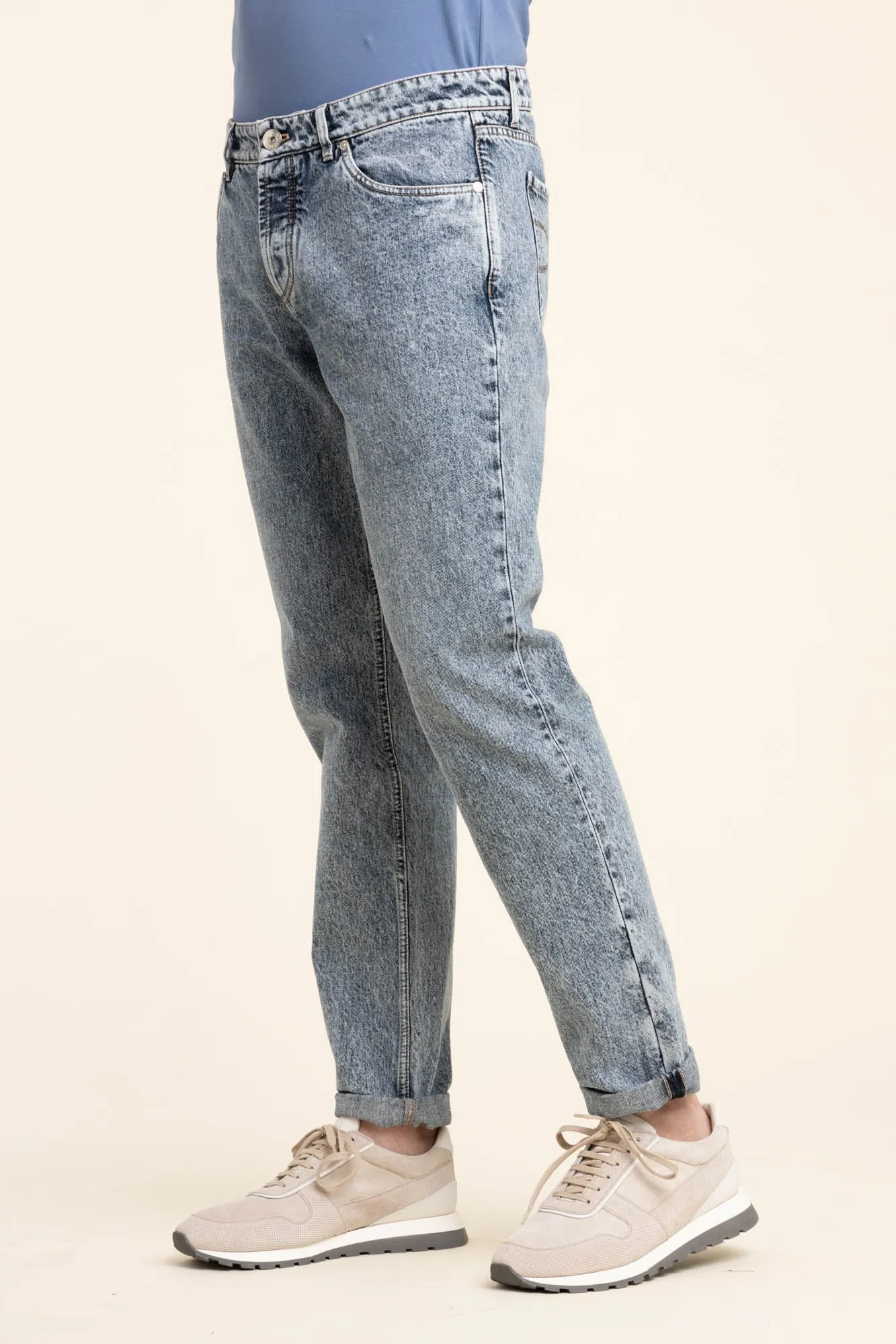 Acid Wash Traditional Five-Pocket Pants