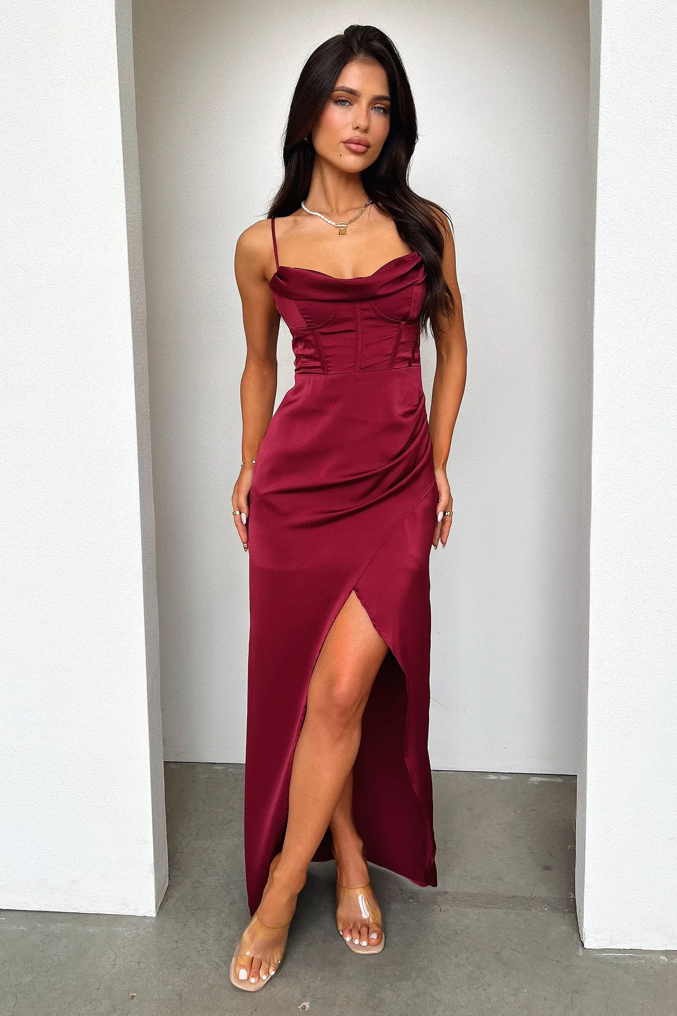 Aiana Dress - Burgundy