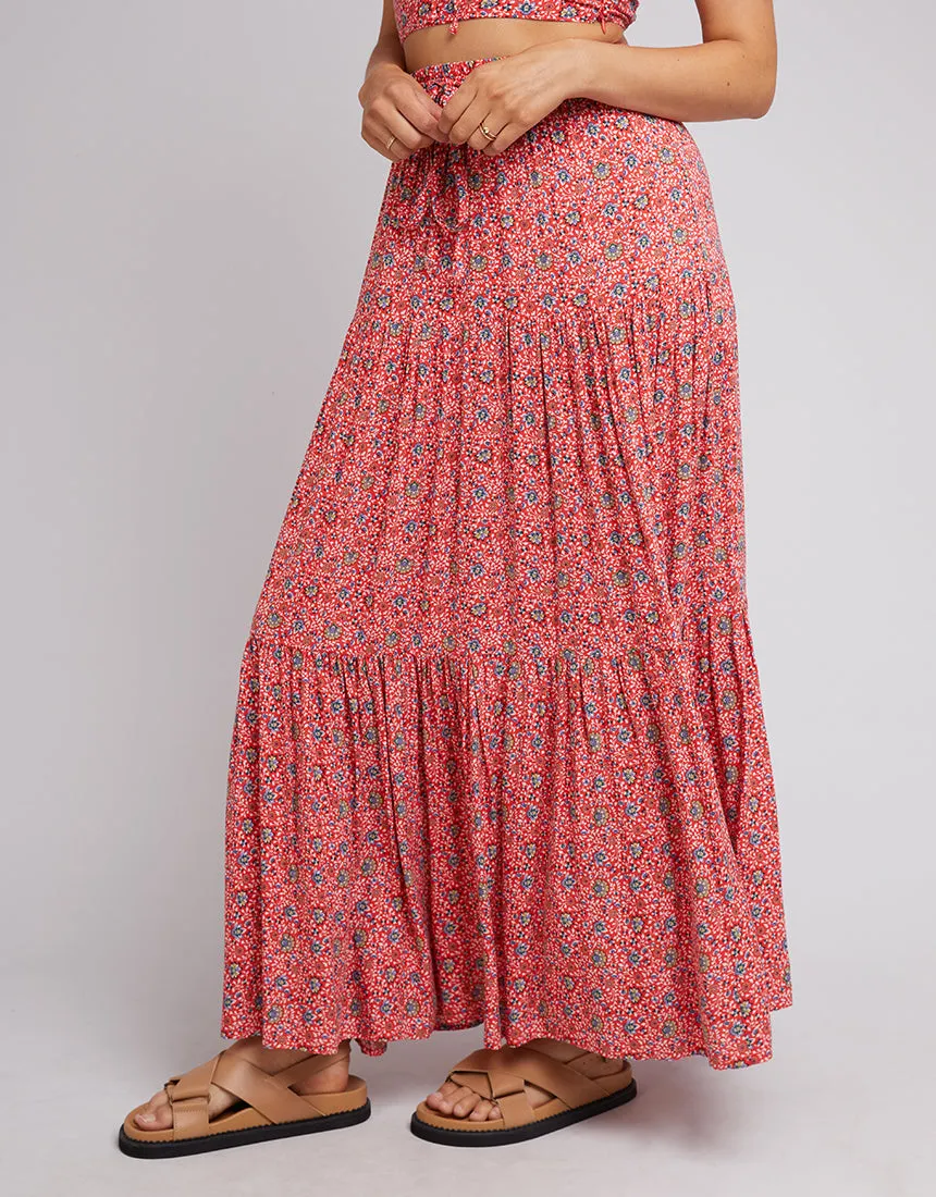 All About Eve Rosanna Floral Maxi Skirt Red