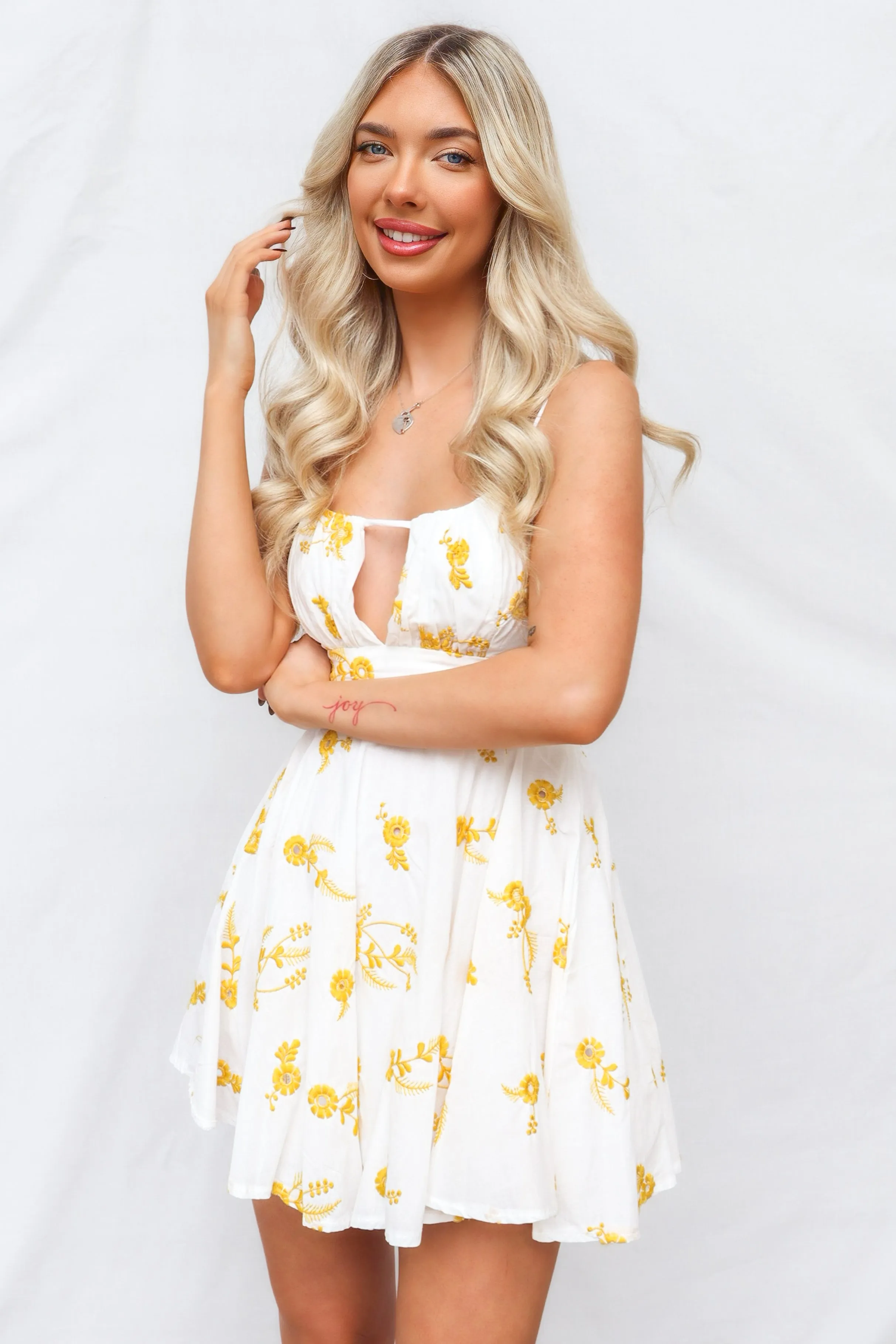 Aneera Mini Dress - Yellow Floral