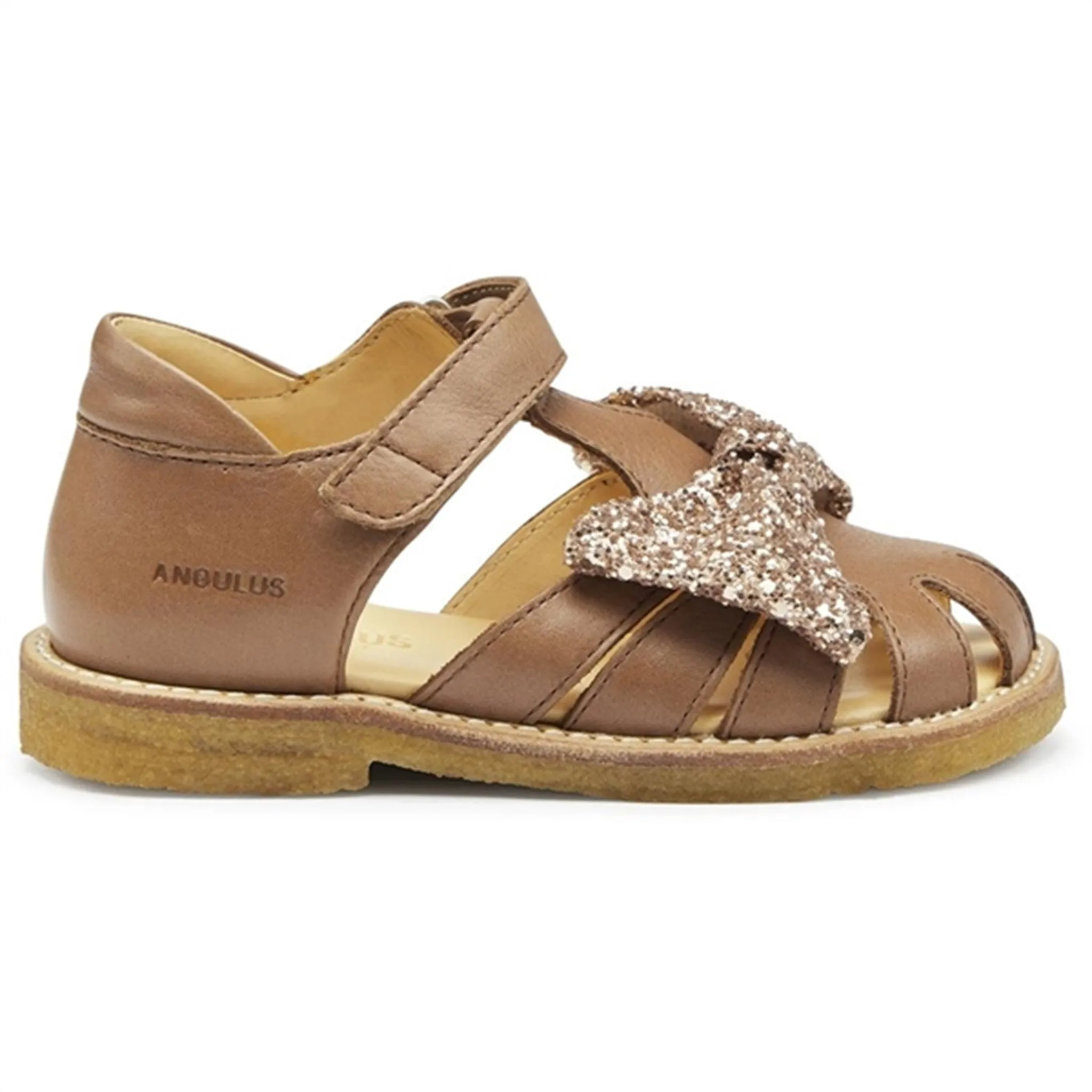 Angulus Sandals Almond/Maple Glitter