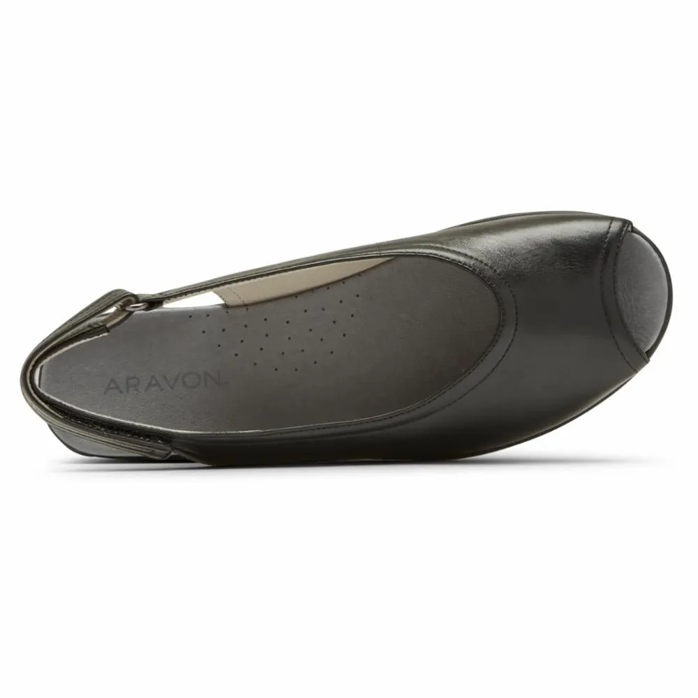 Aravon JOSIE SLINGBACK BLACK SMOOTH