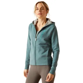 Ariat Women's Team Logo Full Zip Hoodie - Glacier Lake