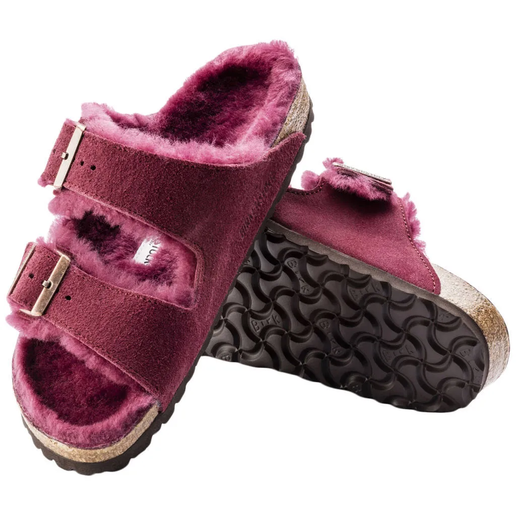 Arizona Shearling Suede Leather Unisex Slide Sandals