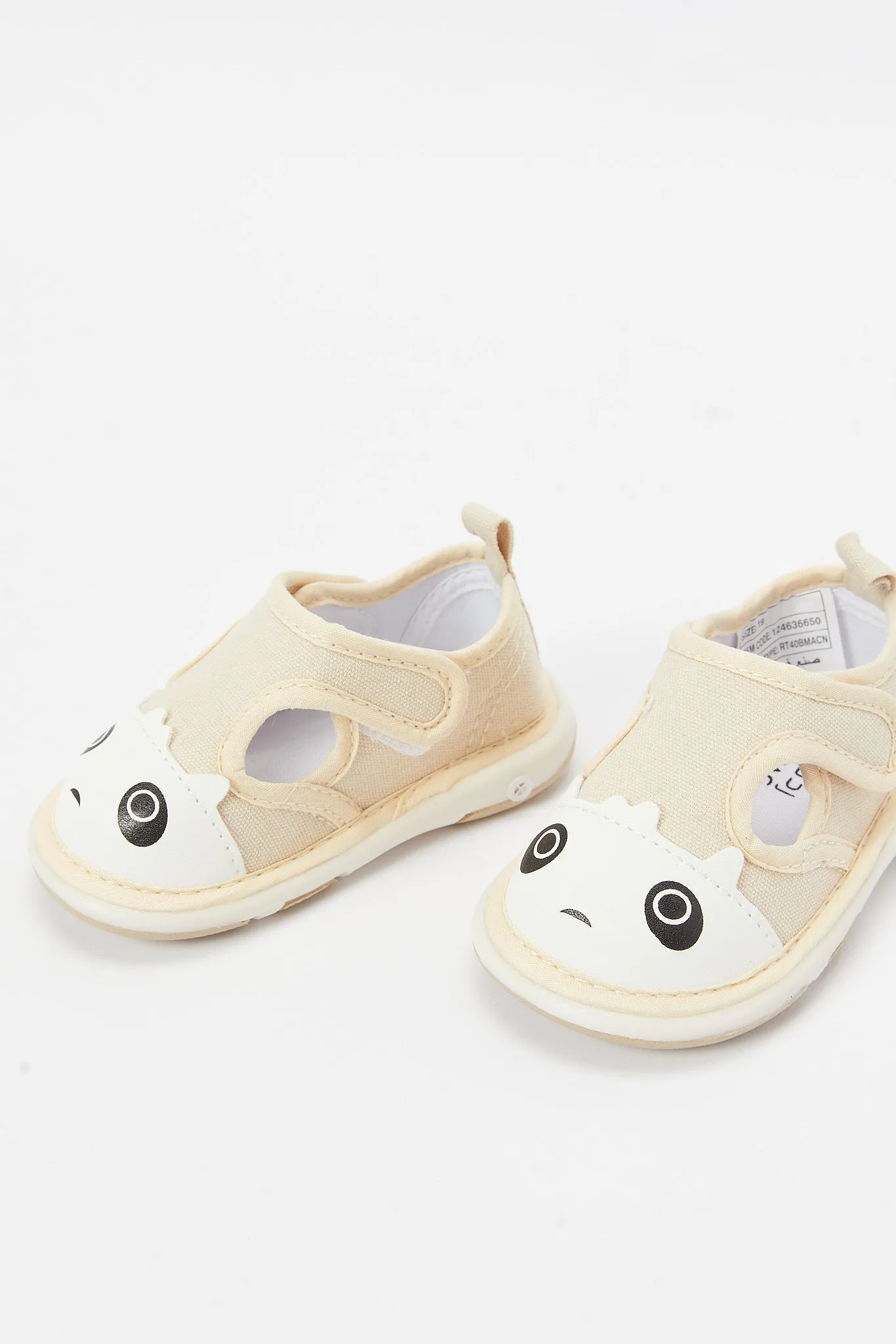 Baby Boys Beige Panda Pump