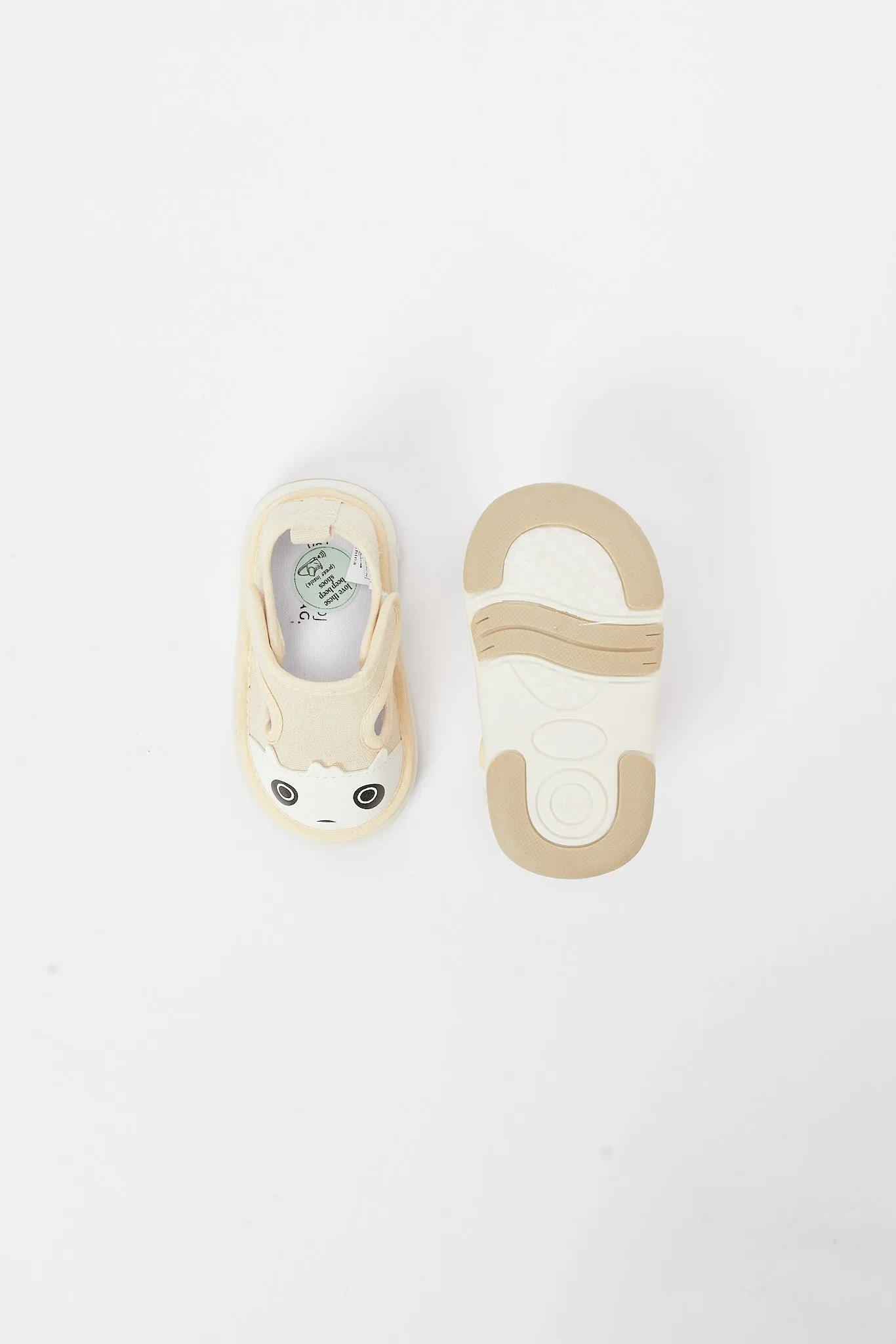 Baby Boys Beige Panda Pump