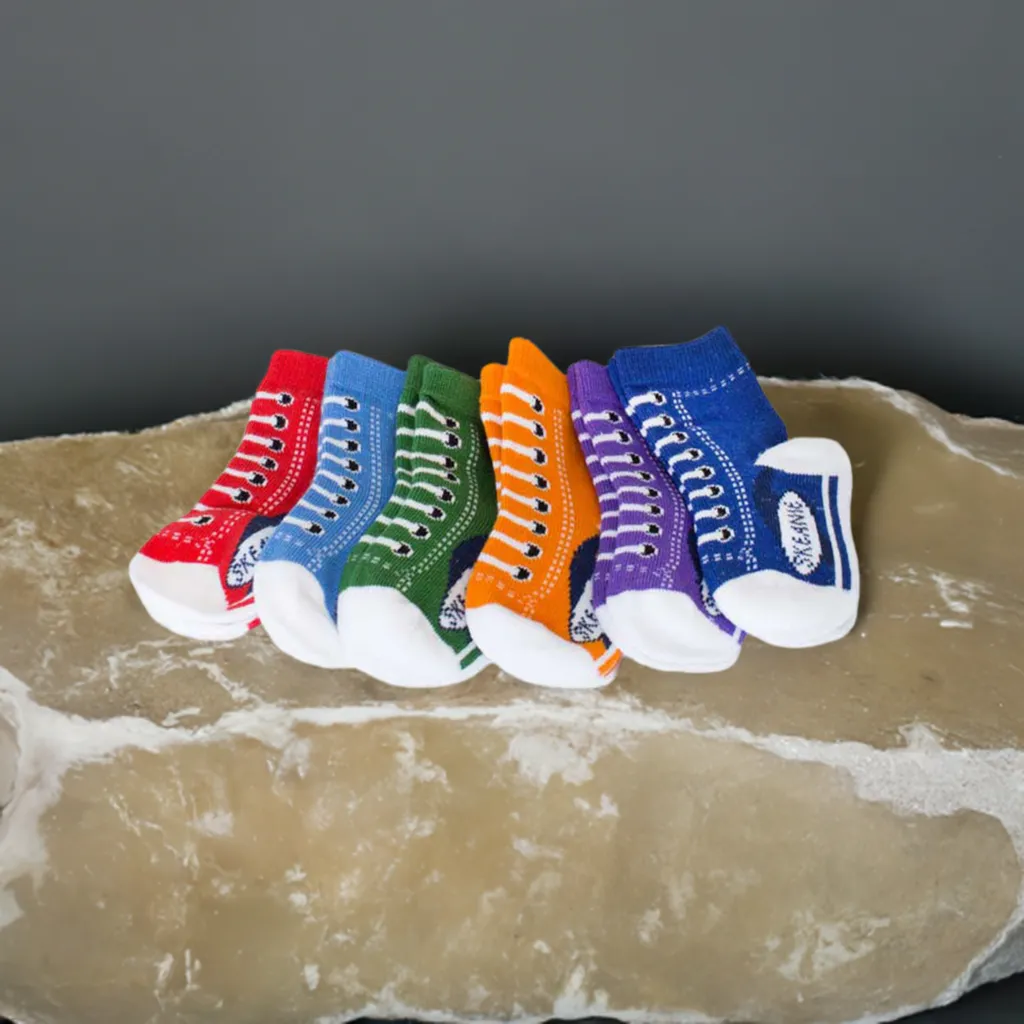 Baby Socks Sneakers 6 Pack (0-12 Months)