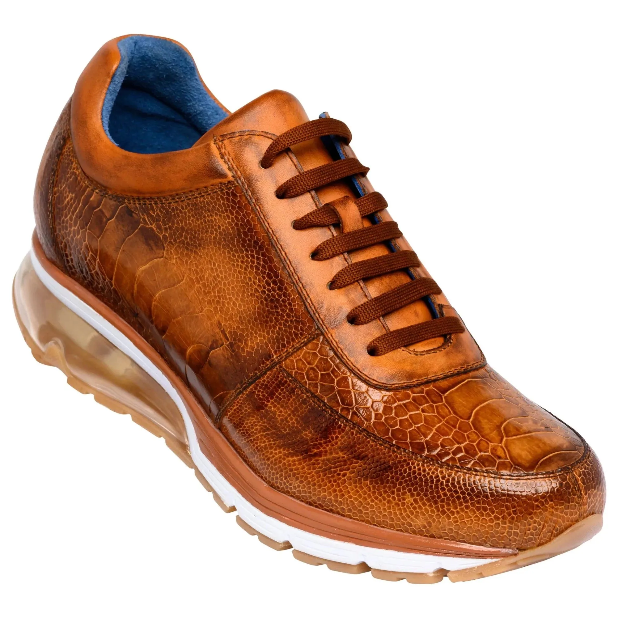 Belvedere Todd in Antique Brandy Genuine Ostrich Sneakers