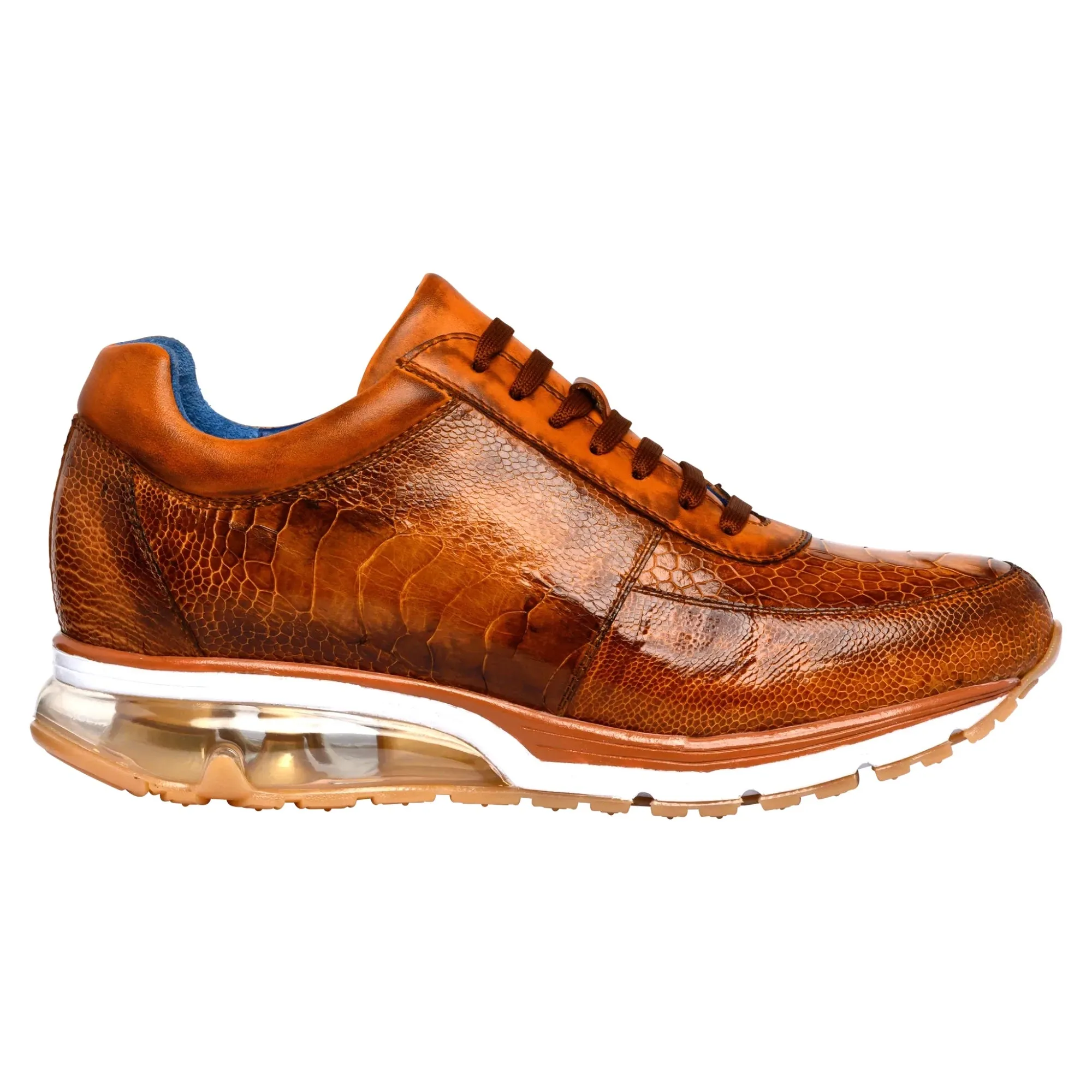 Belvedere Todd in Antique Brandy Genuine Ostrich Sneakers