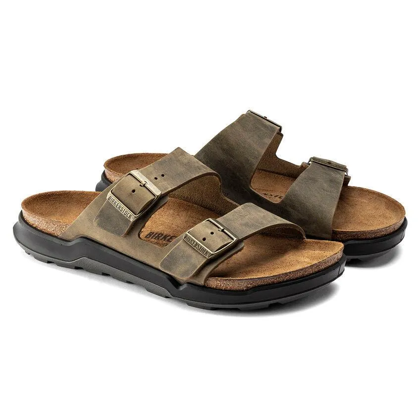 Birkenstock Arizona Crosstown Faded Khaki Olive Oiled Leather