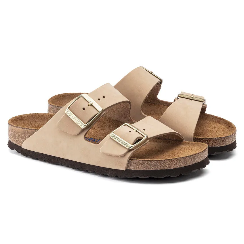 Birkenstock Arizona Soft Footbed Sandcastle Nubuck Women's Regular