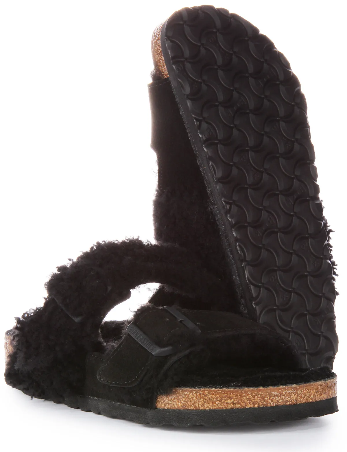 Birkenstock Arizona Split Fur In Black | Regular Fit