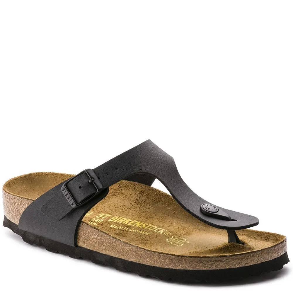 Birkenstock Women's Gizeh Birko-Flor in Black (Narrow Width)