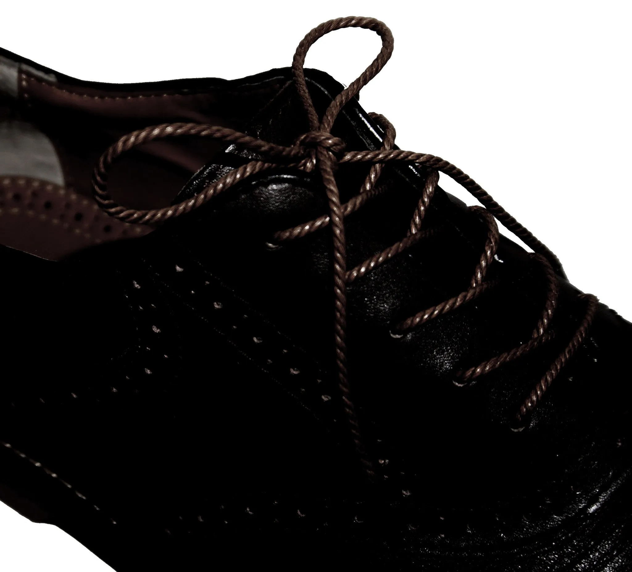 [Bitter Chocolate] - Round Waxed Thin Braided Hemp Rope Style Shoelaces