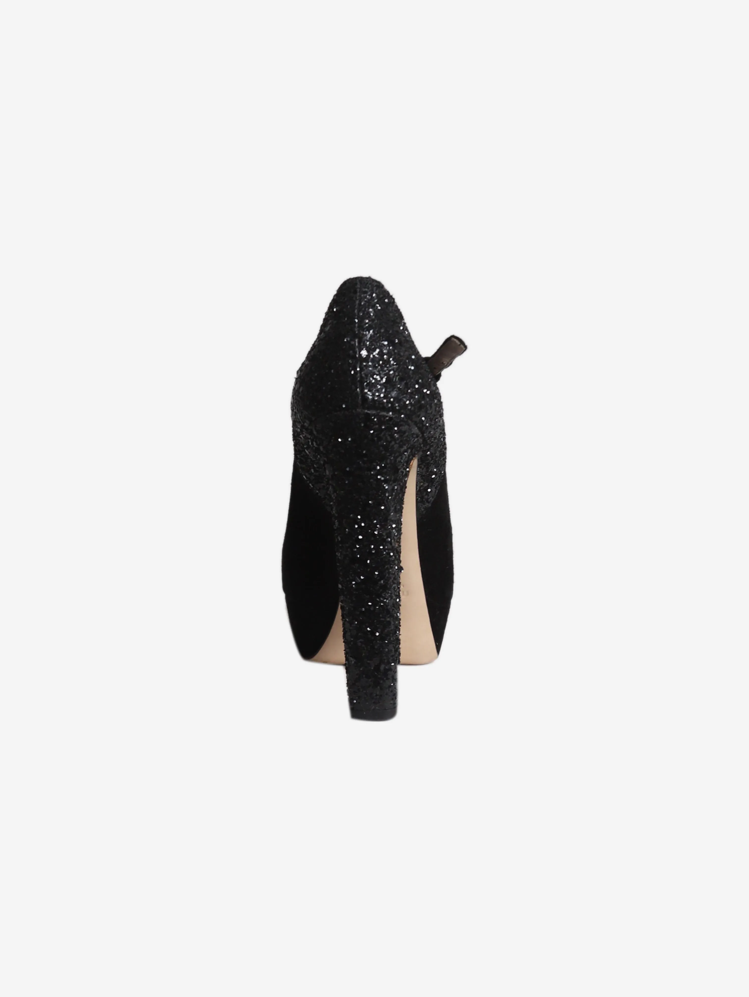 Black suede platform pumps - size EU 37.5