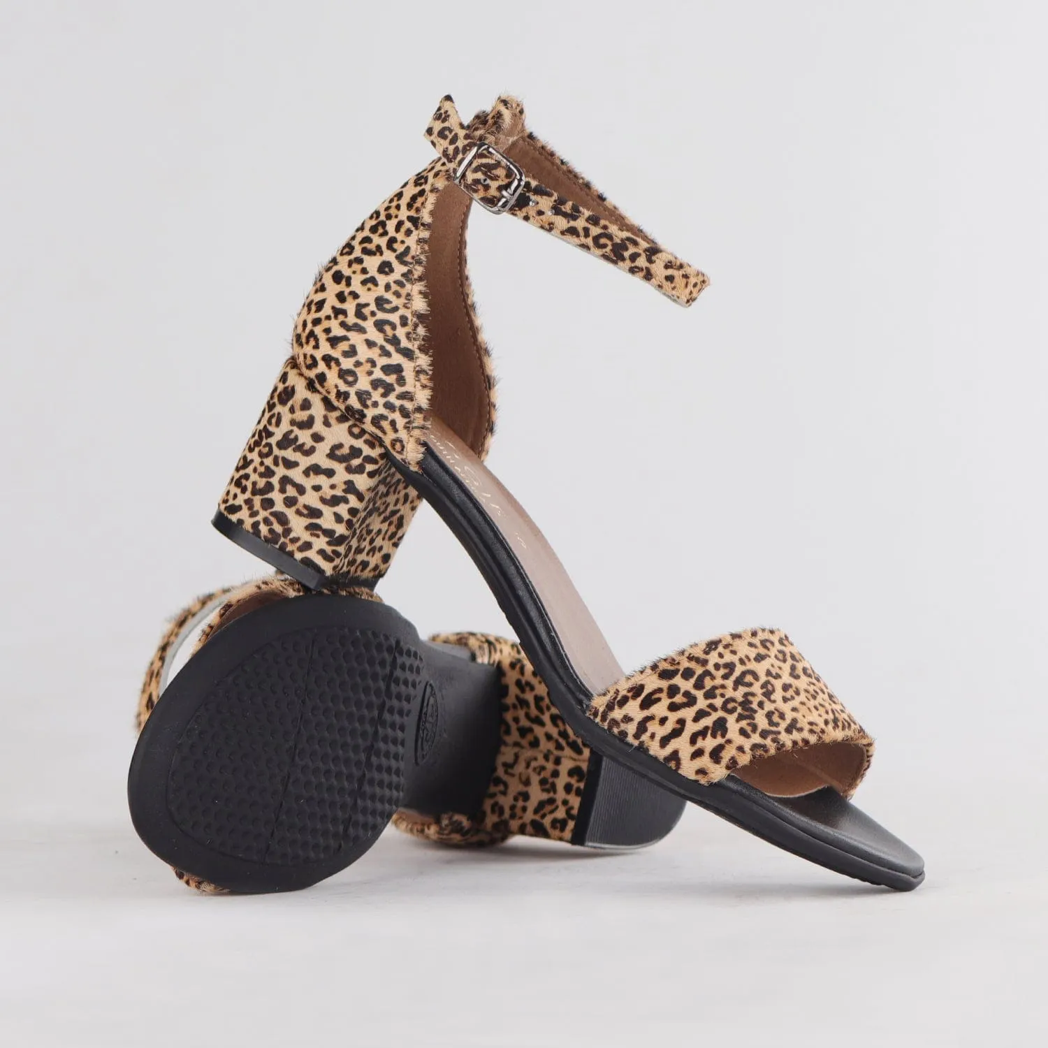 Block Heel Sandal in Cheetah Print