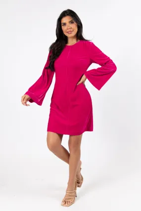 Bold As Love Pink Crushed Velvet Back Detail Mini Dress FINAL SALE