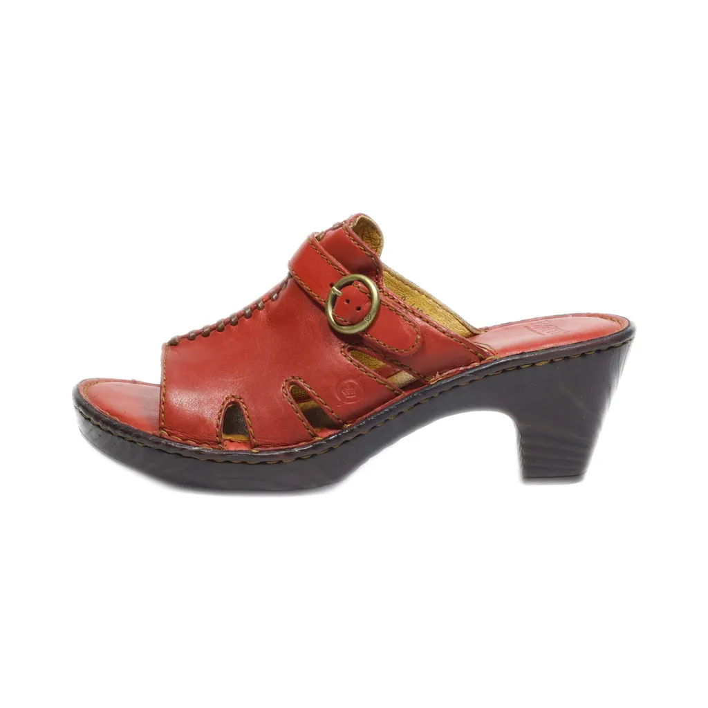 Born High-Heel Sandals Leather Maroon Colour For Women