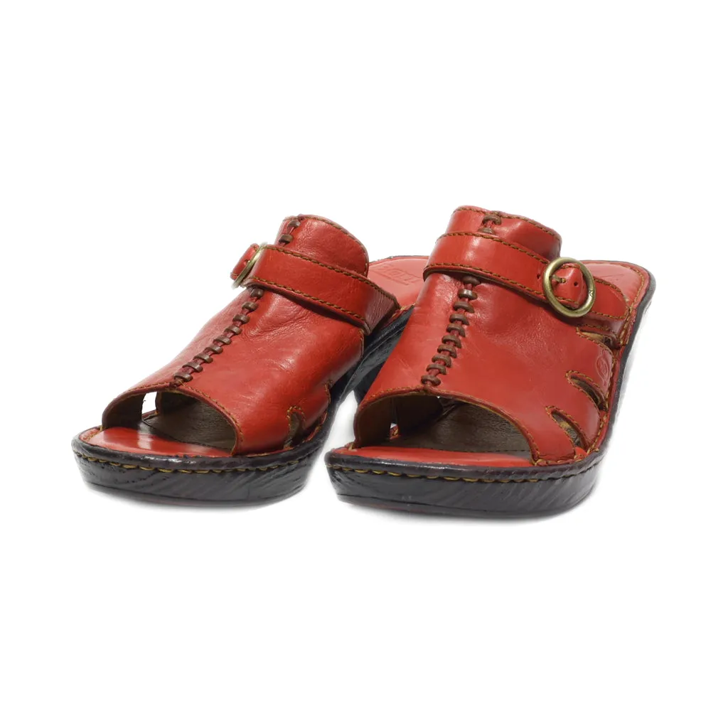 Born High-Heel Sandals Leather Maroon Colour For Women