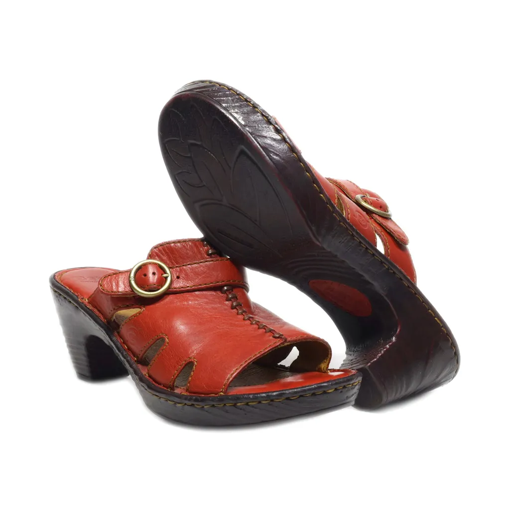 Born High-Heel Sandals Leather Maroon Colour For Women