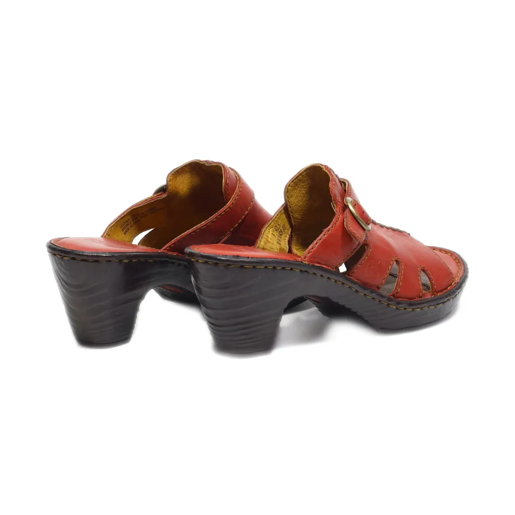 Born High-Heel Sandals Leather Maroon Colour For Women