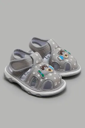 Boys Grey Bear Pump