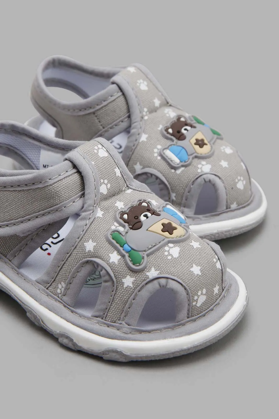 Boys Grey Bear Pump