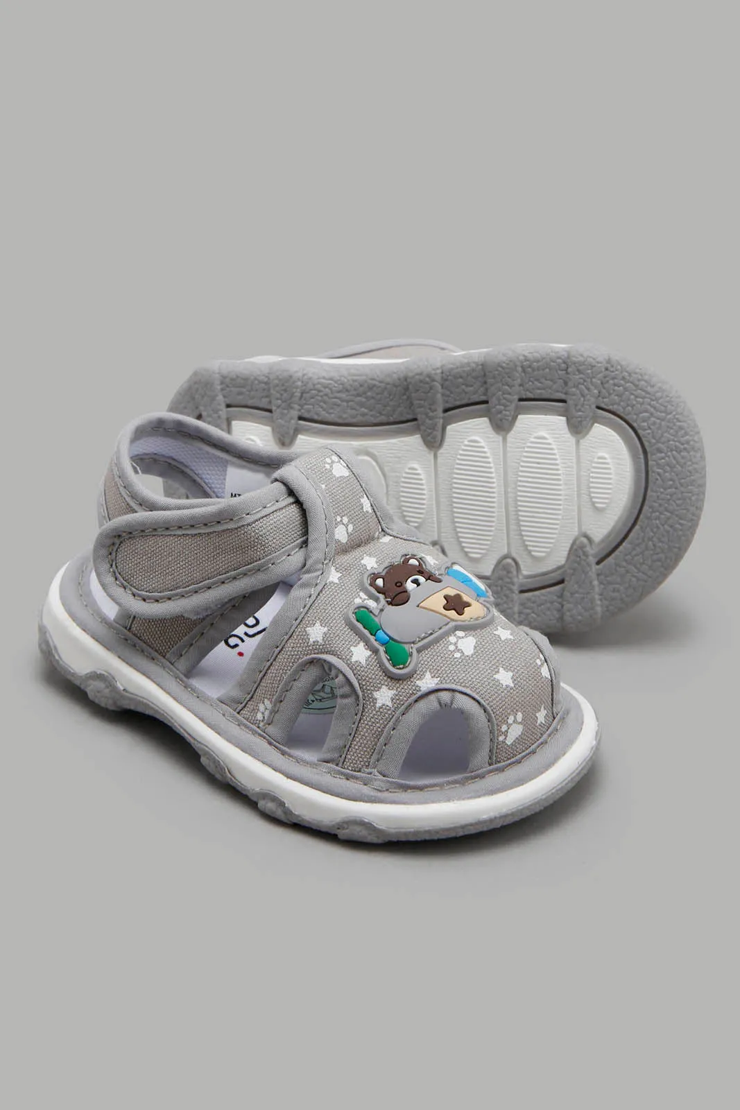 Boys Grey Bear Pump