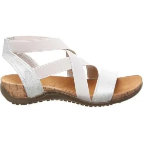 Brea Bearpaw Sandals-White & Silver