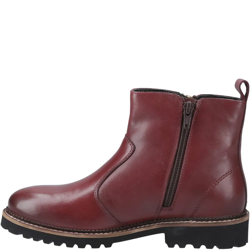 Burgundy Grace Zip Boots