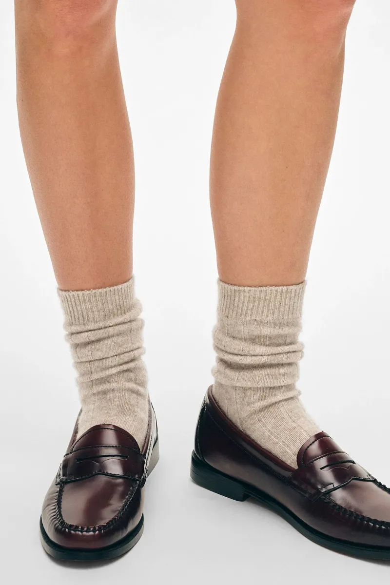 Cashmere Ribbed Socks