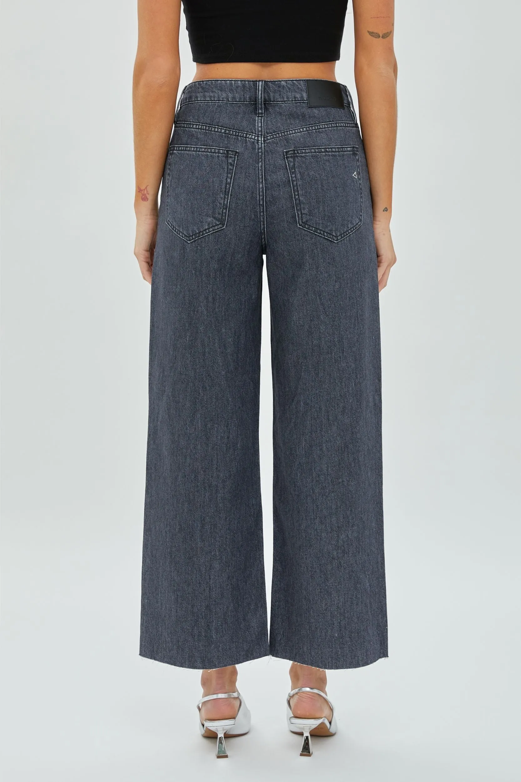 Charcoal Wide Leg Denim Pant