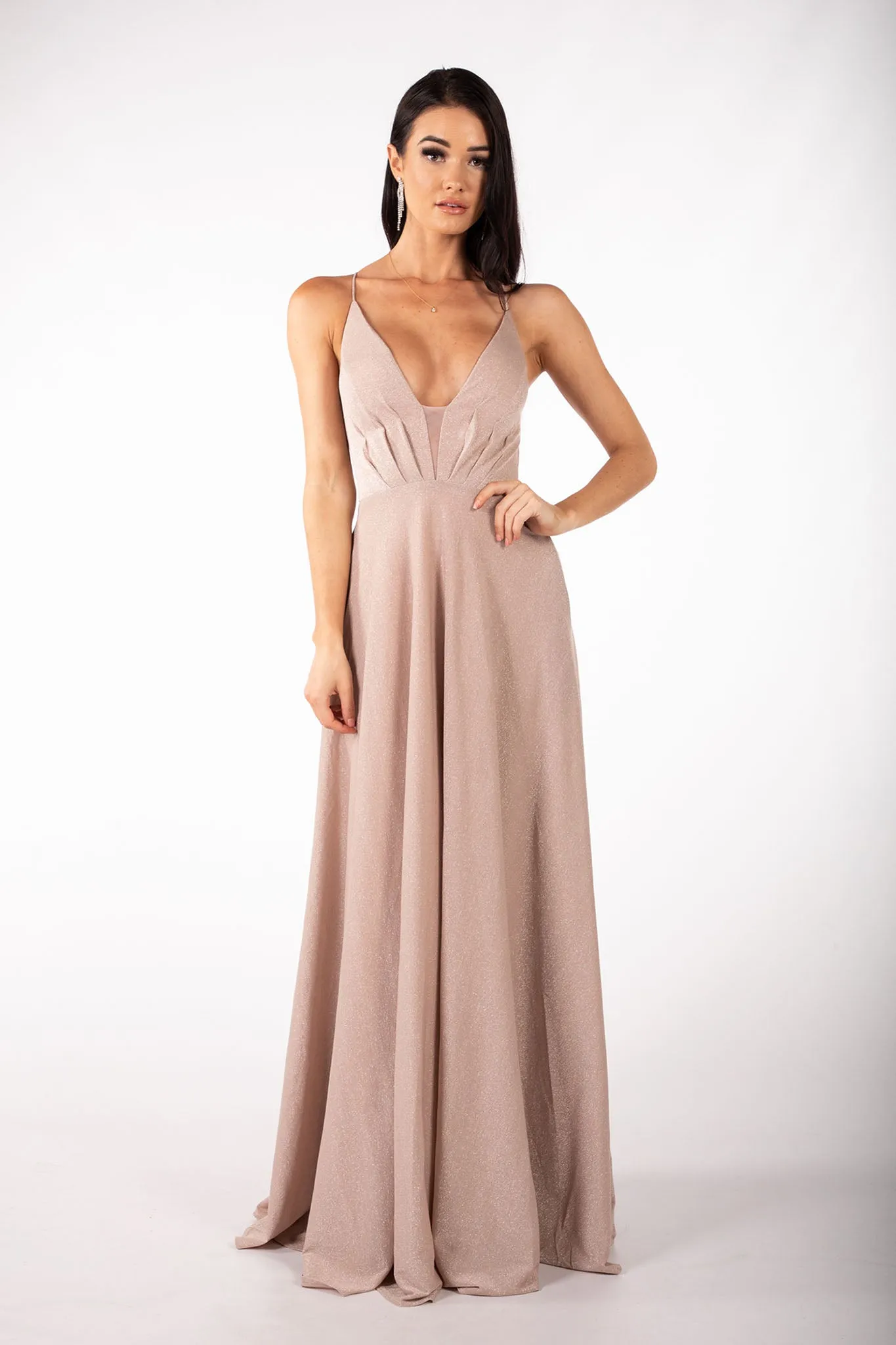 Charmaine Dress - Shimmer Nude (XS - Clearance Sale)