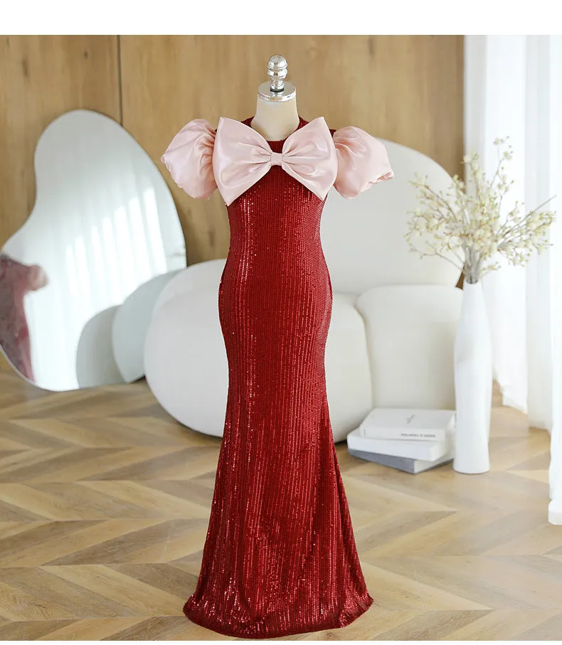 Children's dress fishtail dress wedding catwalk evening dress fashionable girl evening dress