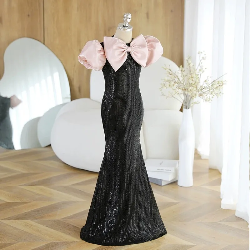 Children's dress fishtail dress wedding catwalk evening dress fashionable girl evening dress