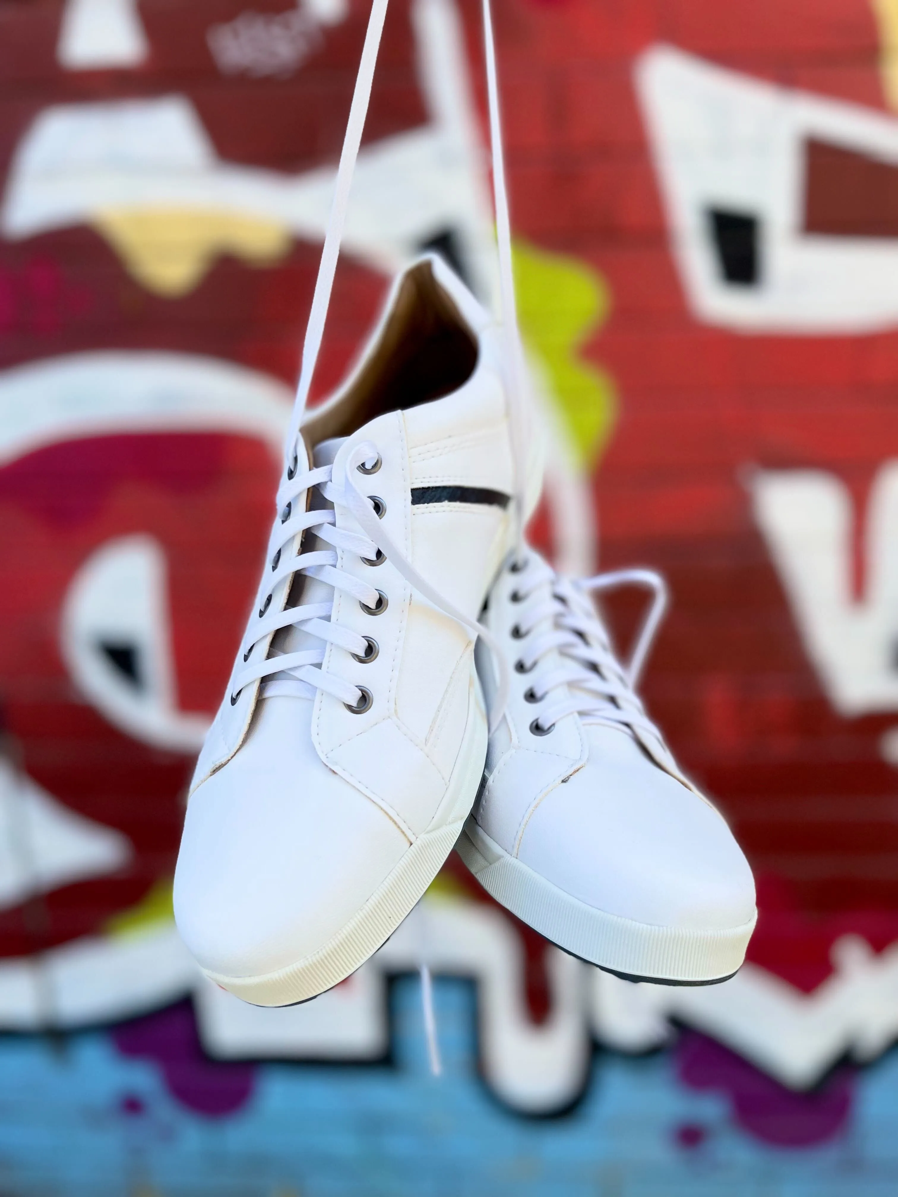 'Ciaran' men's corn-leather 🌽 sneaker by Zette Shoes - white