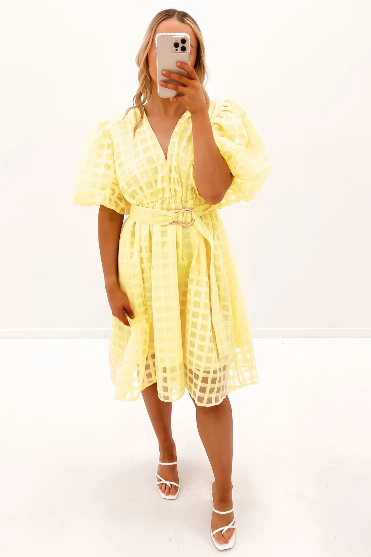 Cindie Midi Dress Yellow