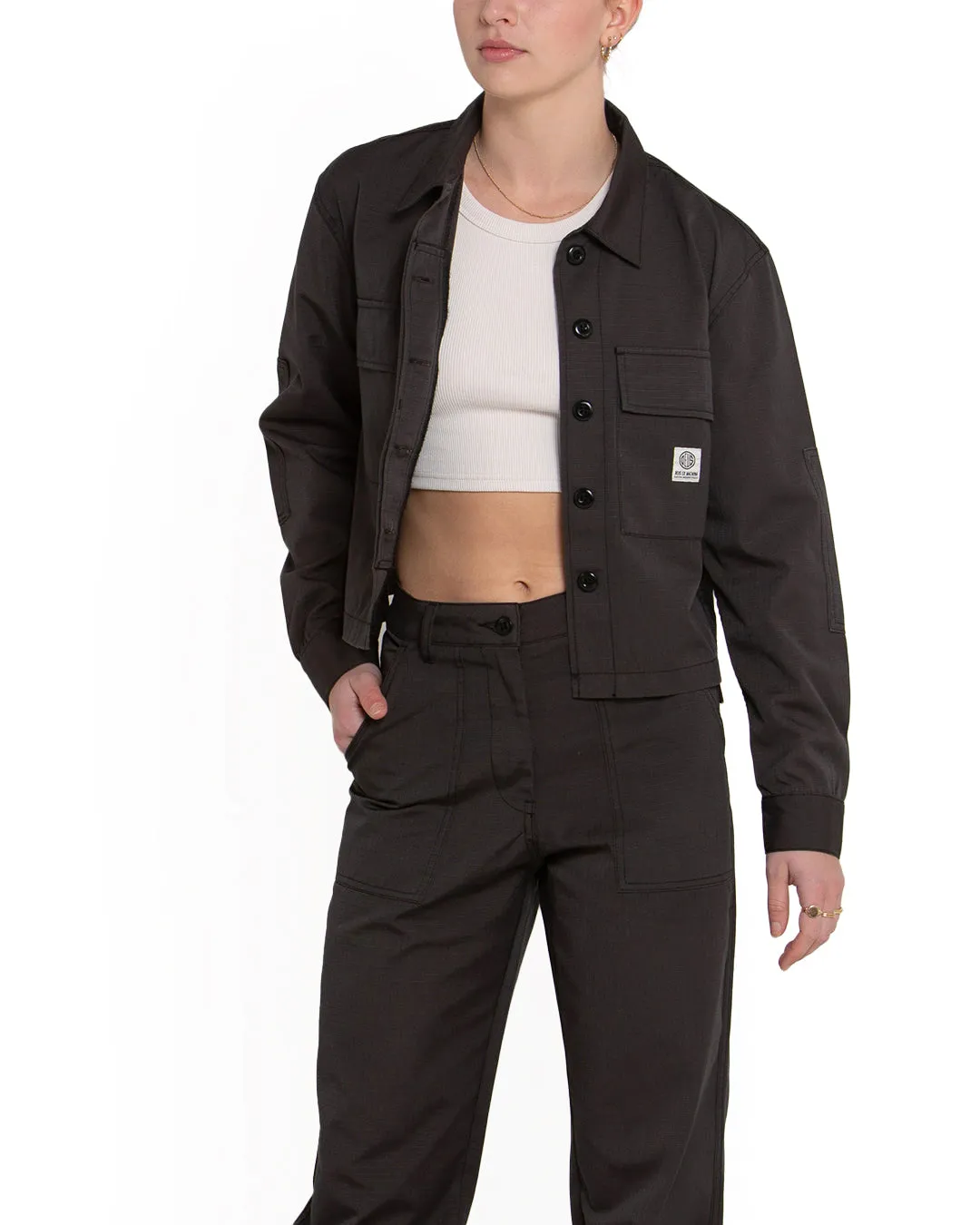 Cropped BDU Shirt - Anthracite