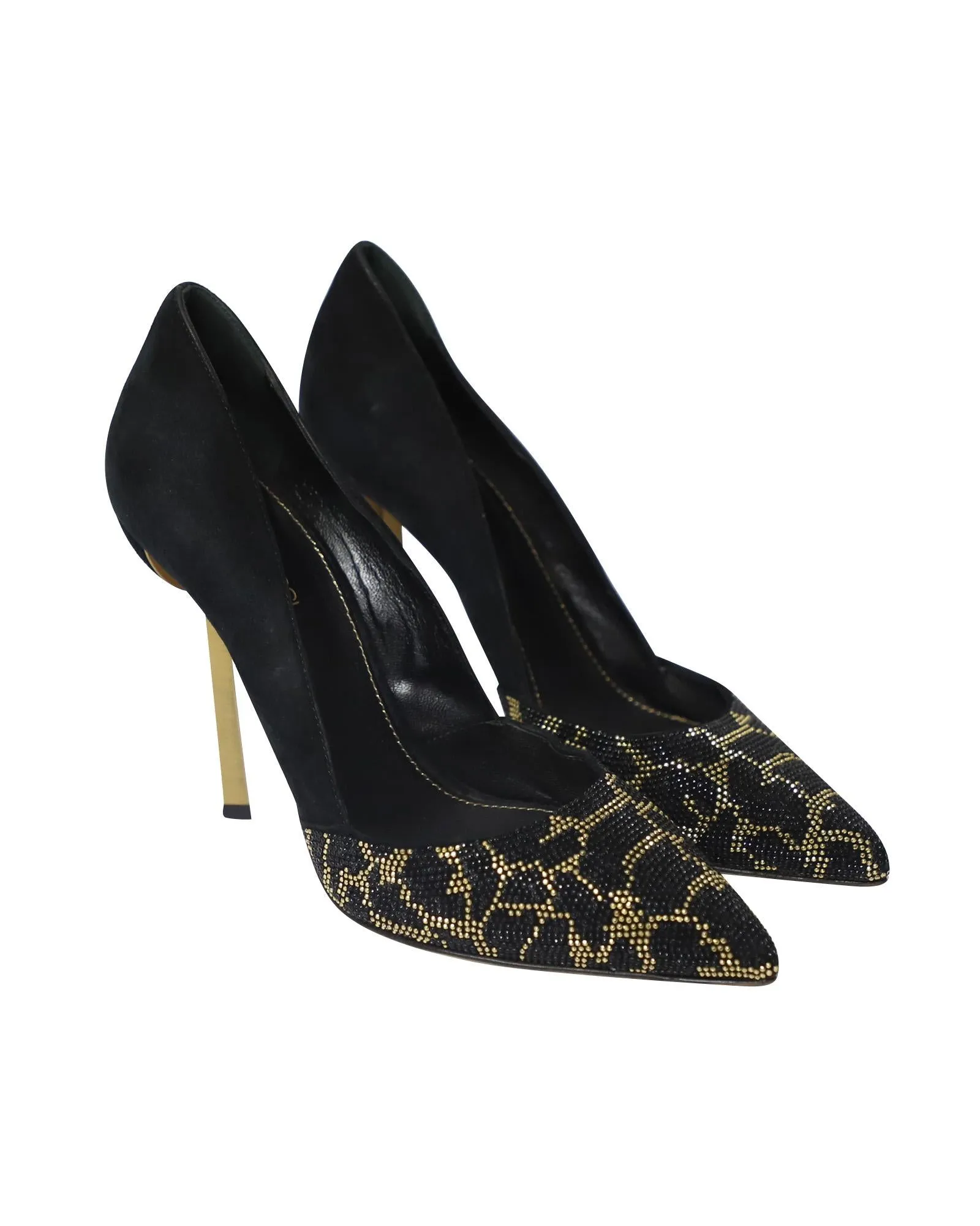 Crystal Embedded Animal Print Pumps by Sergio Rossi