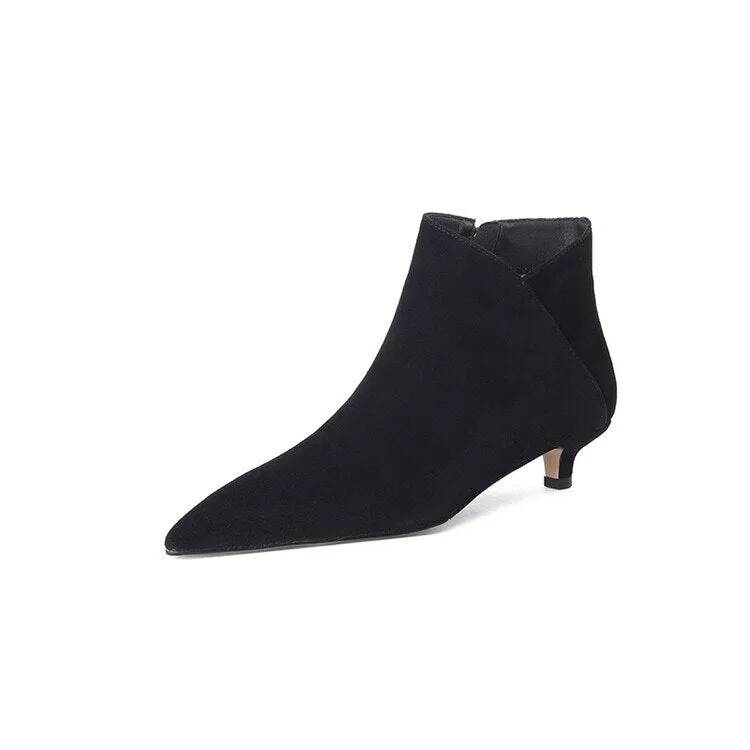 deanwangkt  fashion inspo    NEW Autumn Women Ankle Boots Sheep Suede Shoes Pointed Toe High Heel Shoes Women Concise Thin Heel Boots for Woman botines mujer