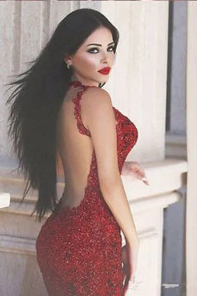 Decent Red Backless Mermaid Prom Dresses,Long Prom Dresses,Party Prom Dresses,SVD389