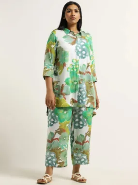 Diza Green Floral Printed Tunic