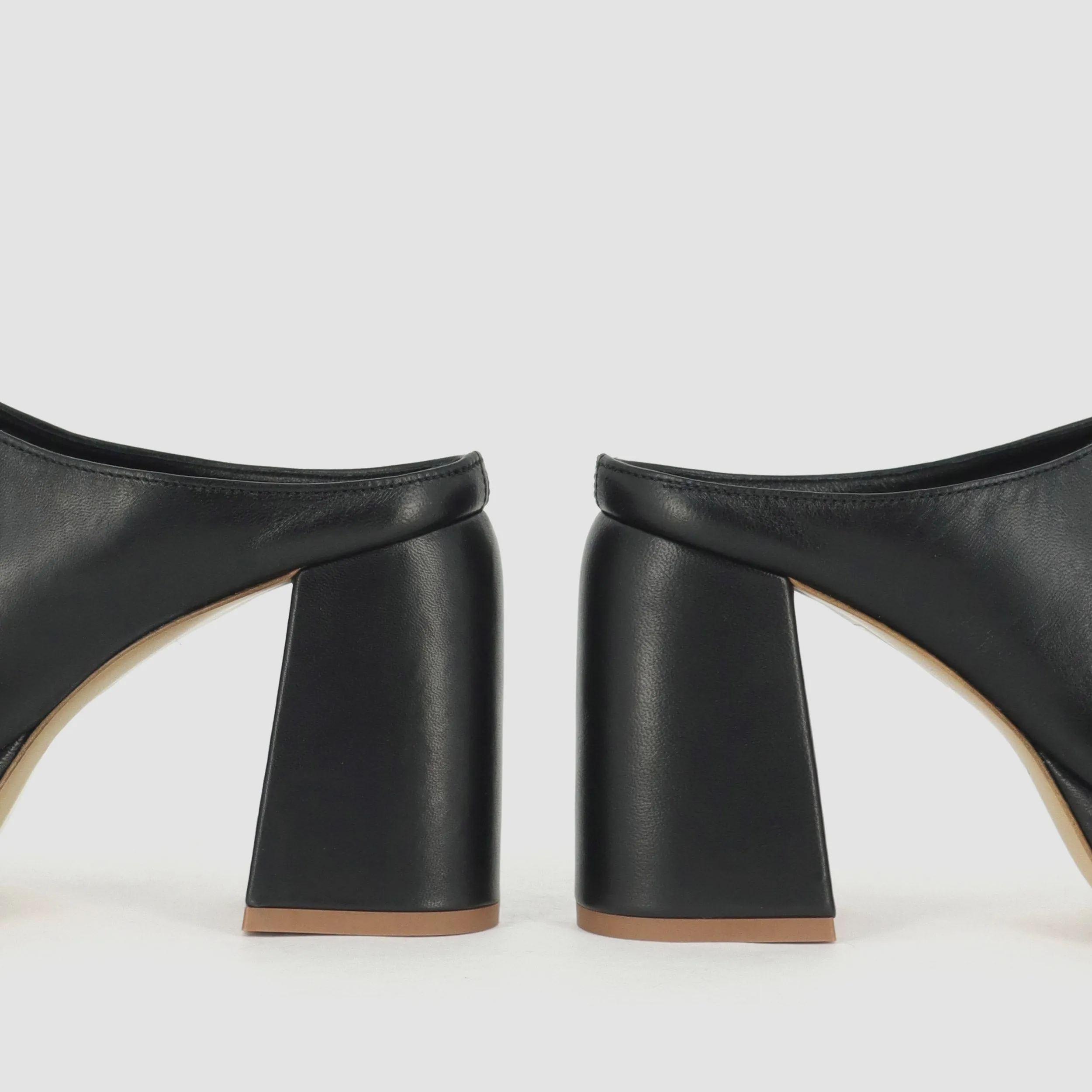 Doria Black Platform Mules