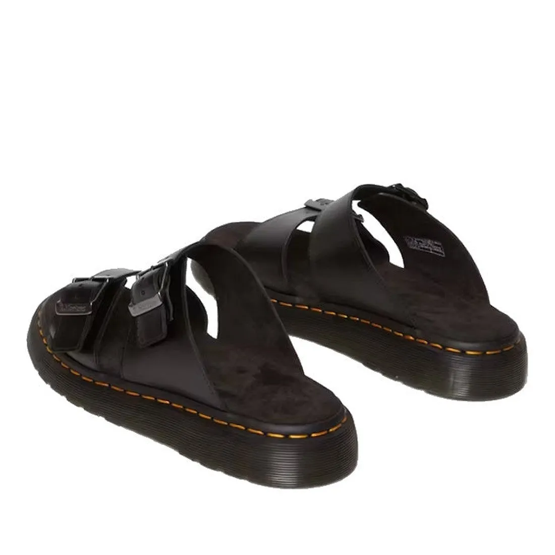 Dr Martens Josef Slide Sandal Analine Black Leather