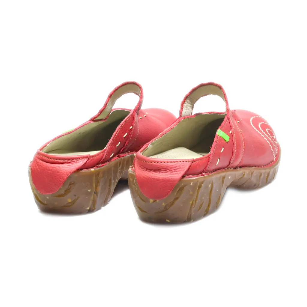 El Naturalista Mules Leather Red Colour For Women