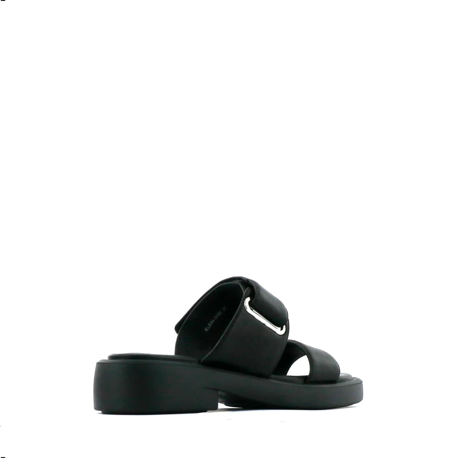 ELENI LEATHER HEEL SLIDE SANDALS